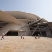 Museo nazionale del qatar: cantiere esterno giorno