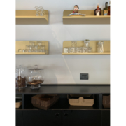 Detail of back counter of Opera bakery shop, designed and delivered by Devoto Design