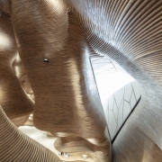 double-curving wood cladding