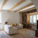 living room with window and bookcase